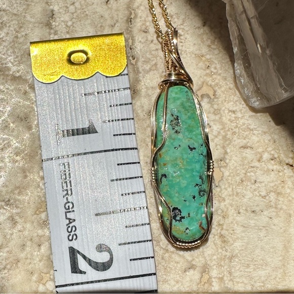 14k Gold Filled Turquoise Necklace Pendant - Picture 12 of 16